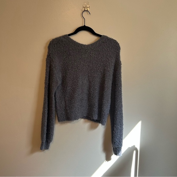 Abercrombie & Fitch- Cozy Boucle Blue/Gray Women's Sweater - Picture 6 of 6